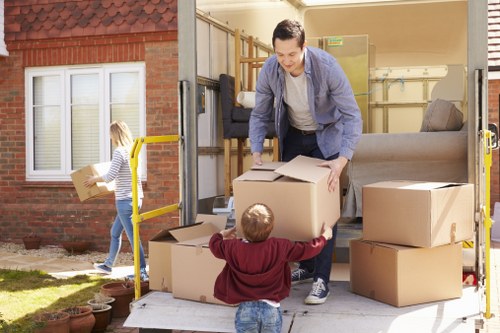 Removal truck hire with loading equipment for house moves