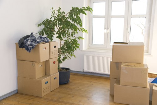 Office relocation items prepared for transport in Kilburn