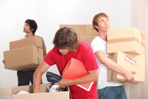 Packed moving van for a house or office move in Kilburn